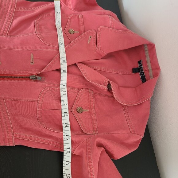 Peruvian Connection Paola Denim Trench Coat Coral 2 - Picture 8 of 9